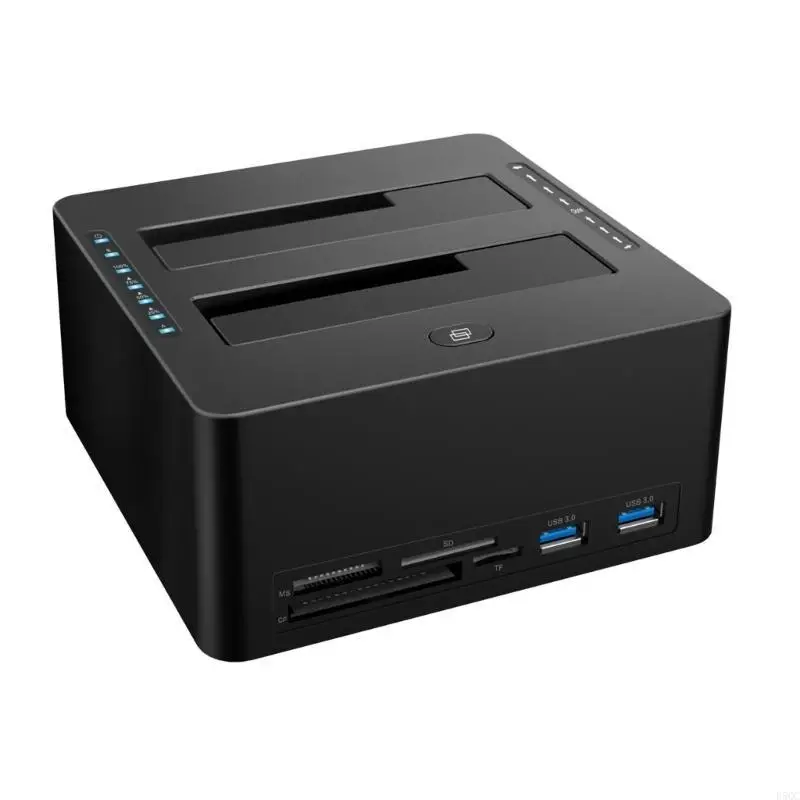 

Double Bay USB3.0 Hard Drive Docking Station for SSDs Cloning Data Transfer D5QC