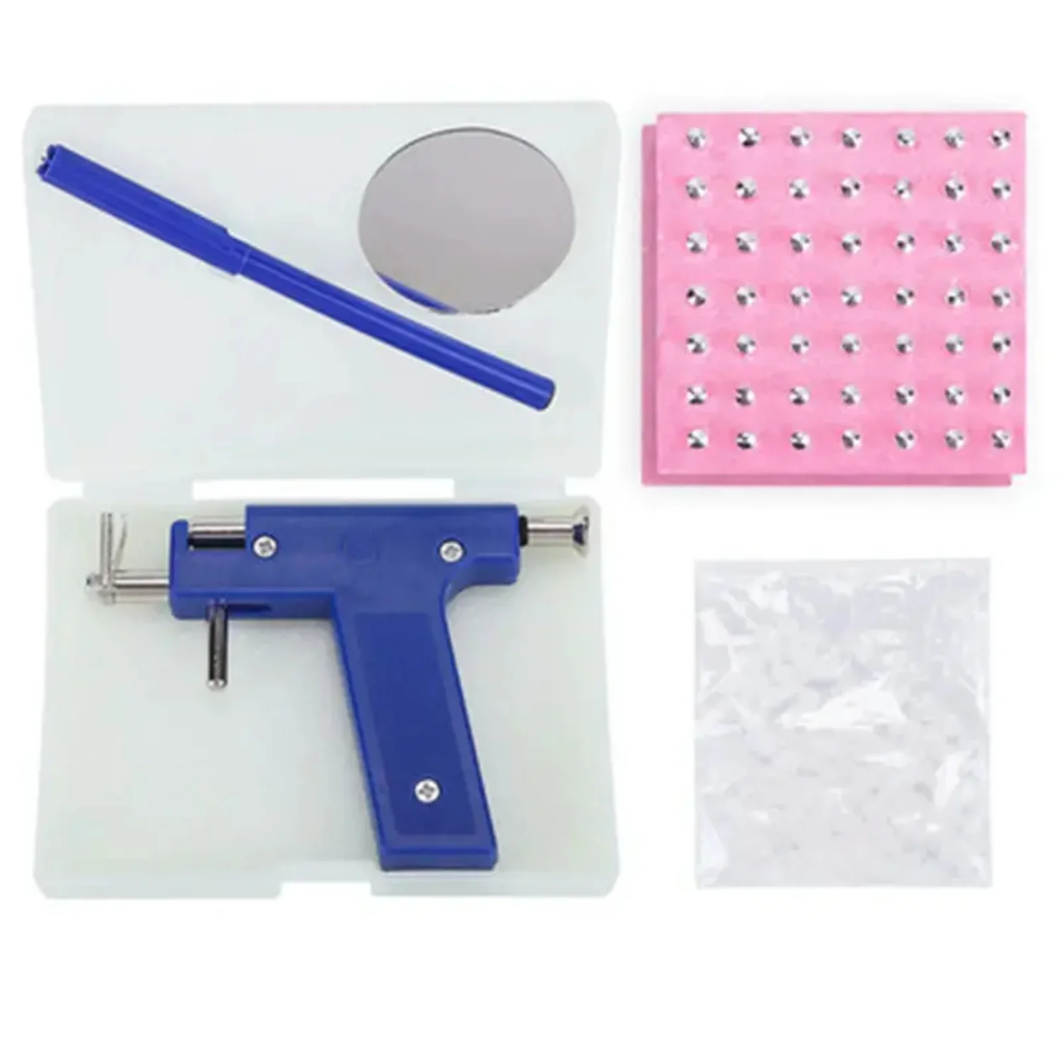 

Disposable Asepsis Ear Navel Nose Safety Set with 98pcs Studs & Piercing Tool for Healthy and Professional Ear Piercing