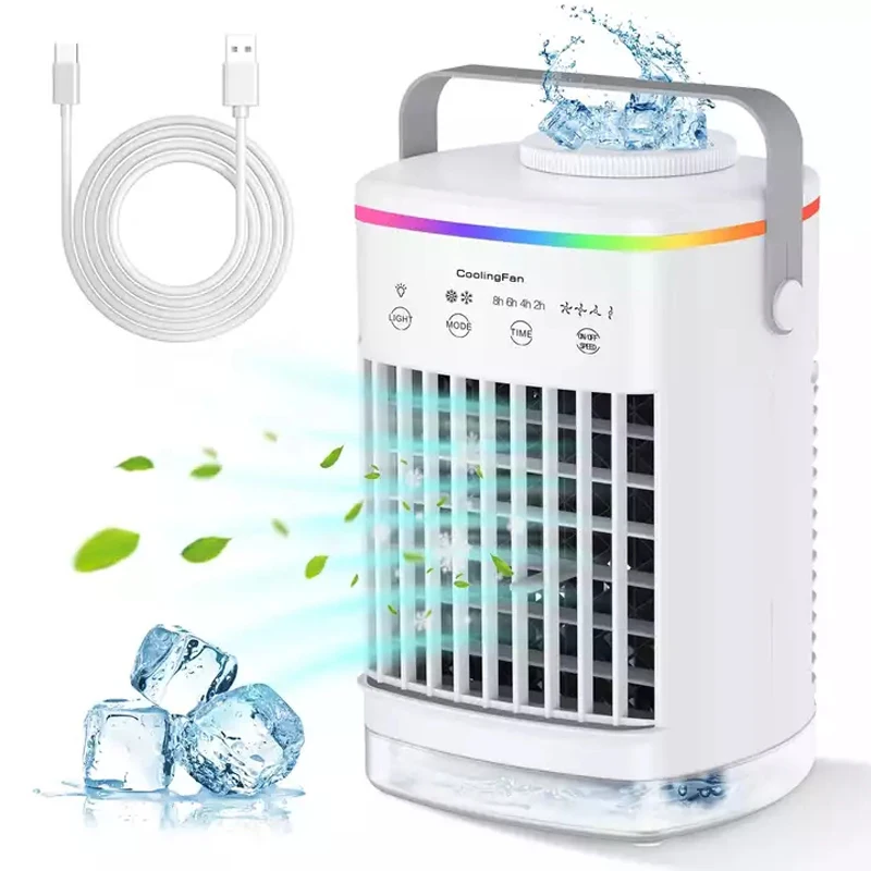 Upgraded Version Of Mobile Portable Mini Air Conditioner Fan USB Small Air Cooler Desktop Spray Fan