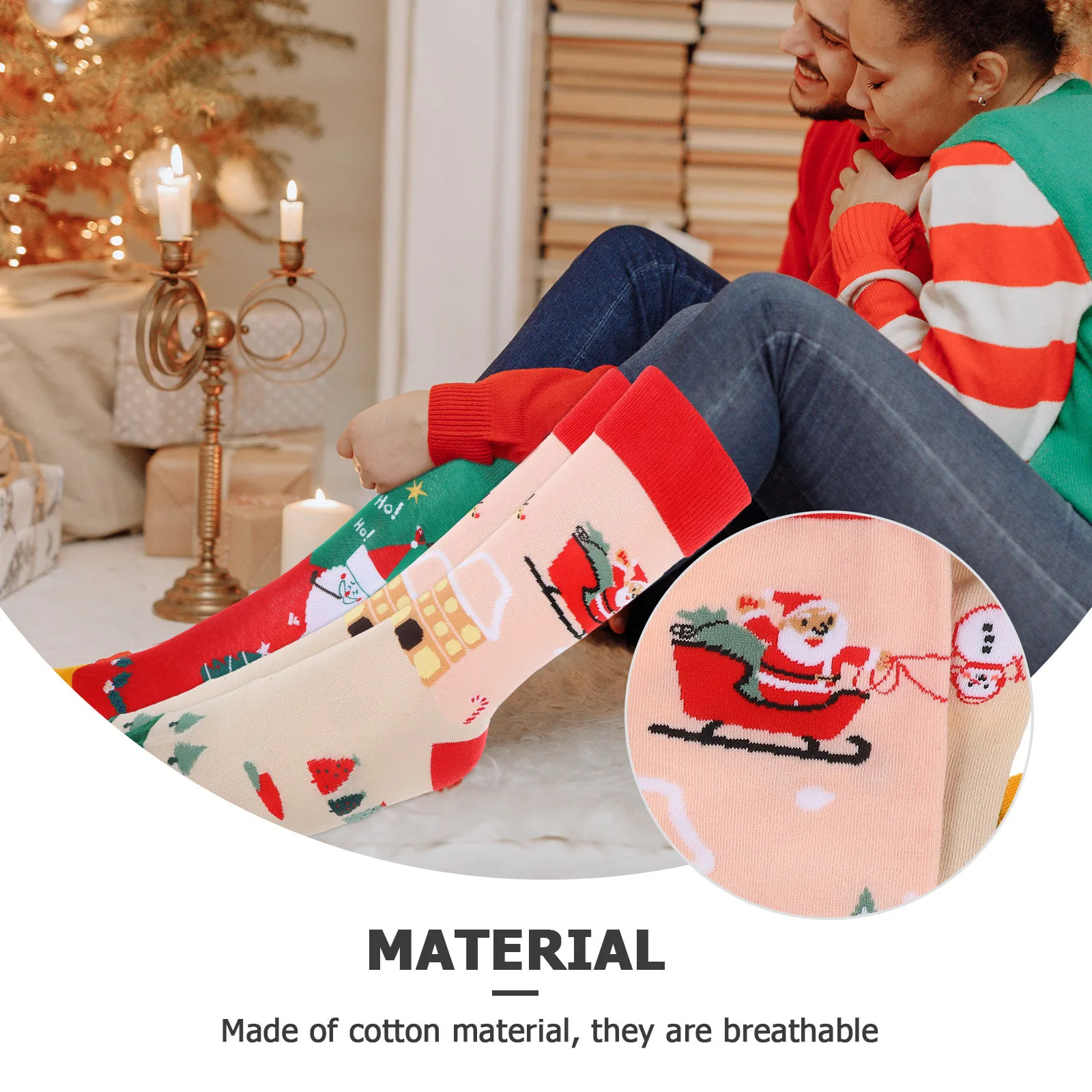 

5 пар рождественских носков, хлопковые теплые средние трубки, красочные зимние подарки с героями мультфильмов, рождественские хлопковые носки, декоративные чулки