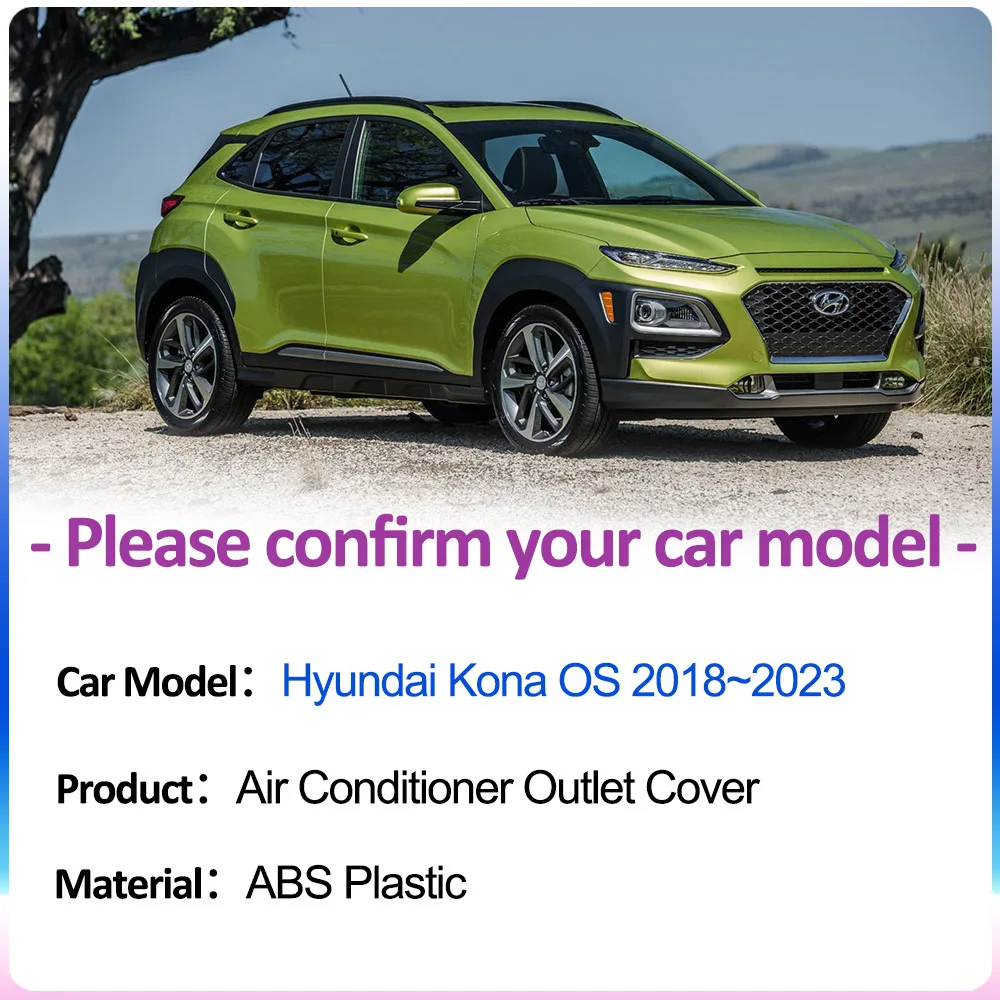 Air Outlet Cover for Hyundai Kona Kauai OS 2018~2023 Conditioner Grille Exhaust Under Rear Seat Ventilation Interior Accessories