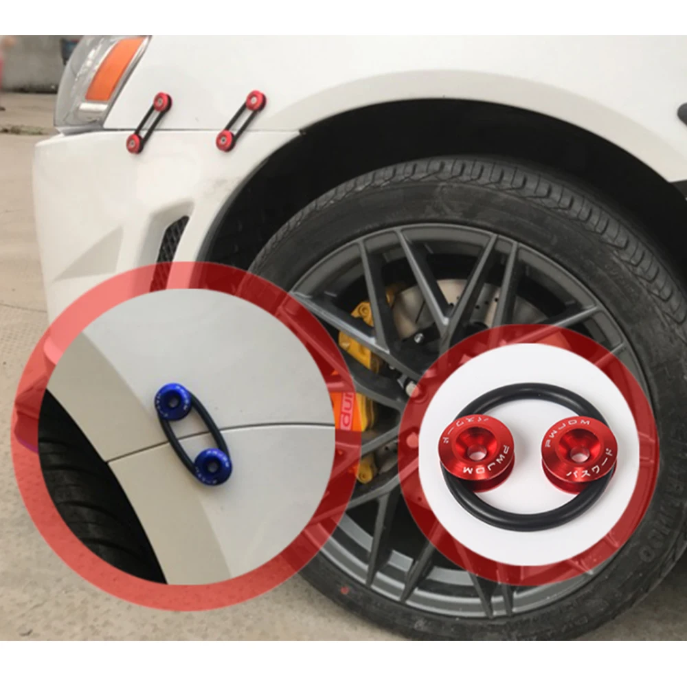 

Universal Aluminum 4pcs JDM Quick Release Fasteners Front Bumper Rear Bumper Hatch Cover Surround Fixing Buckle