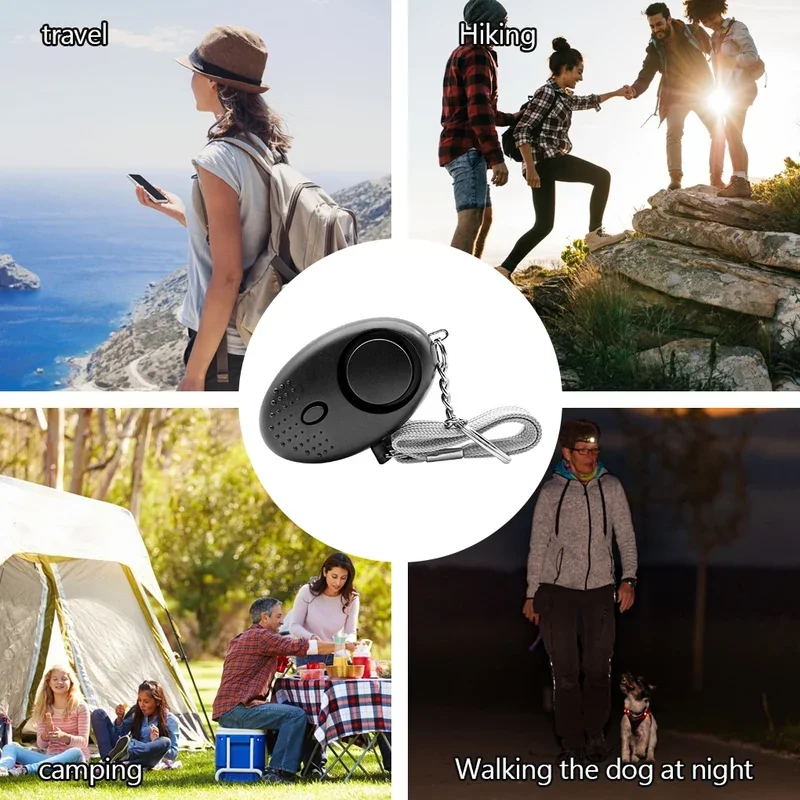 Self Defense Alarm 120dB Egg Shape Girl Women Security Protect Alert Personal Safety Scream Loud LED Keychain Emergency Alarm