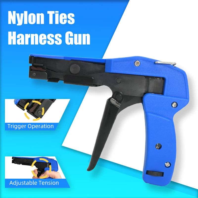 1PC  Nylon Cable Tie Gun HS-600A Special Fastening And Cutting Tool, Adjustable Tension Cable Tie Fastening Tool with Cutting