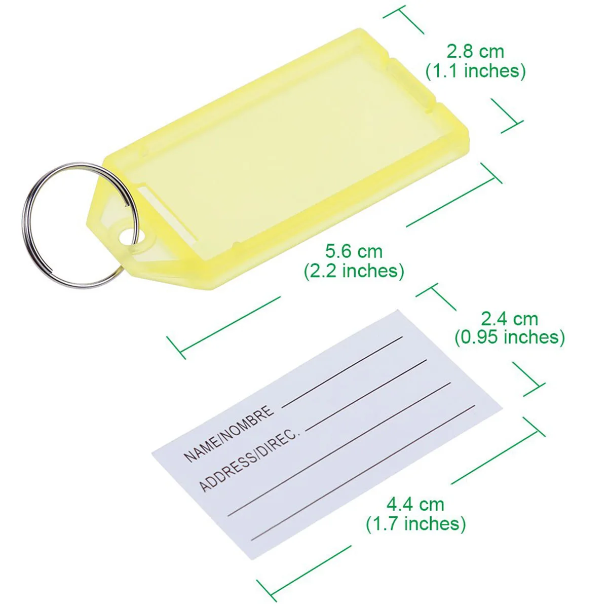 

100pcs with Ring for Key Luggage Id Cabinets Key Tags With Ring Luggage ID Tags Hotel Landlords Agents
