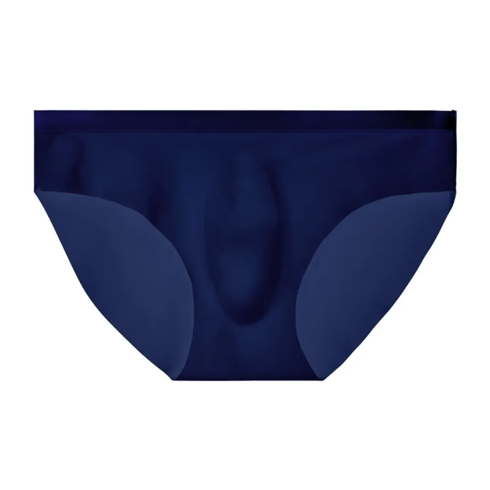 Summer Thin Ice Silk Briefs Men Simple Underpants Thin Ice Silk Panties Quick Dry Lingerie Seamless Underwear Men Boy