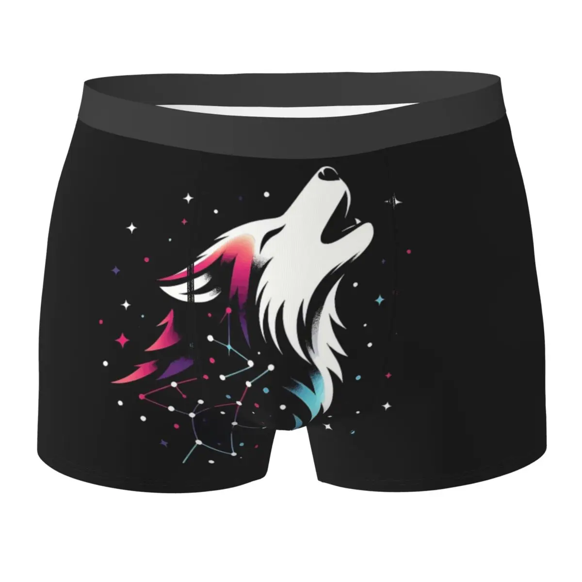 

Трусы-боксеры, шорты с космическим волком, красочные трусики, мужское удобное нижнее белье для мужчин, подарок бойфренду