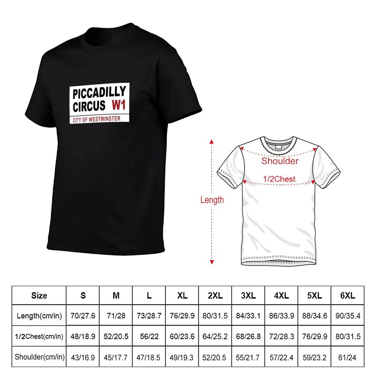 Piccadilly Circus Street Sign T-Shirt graphics gifts for boyfriend mens white t shirts