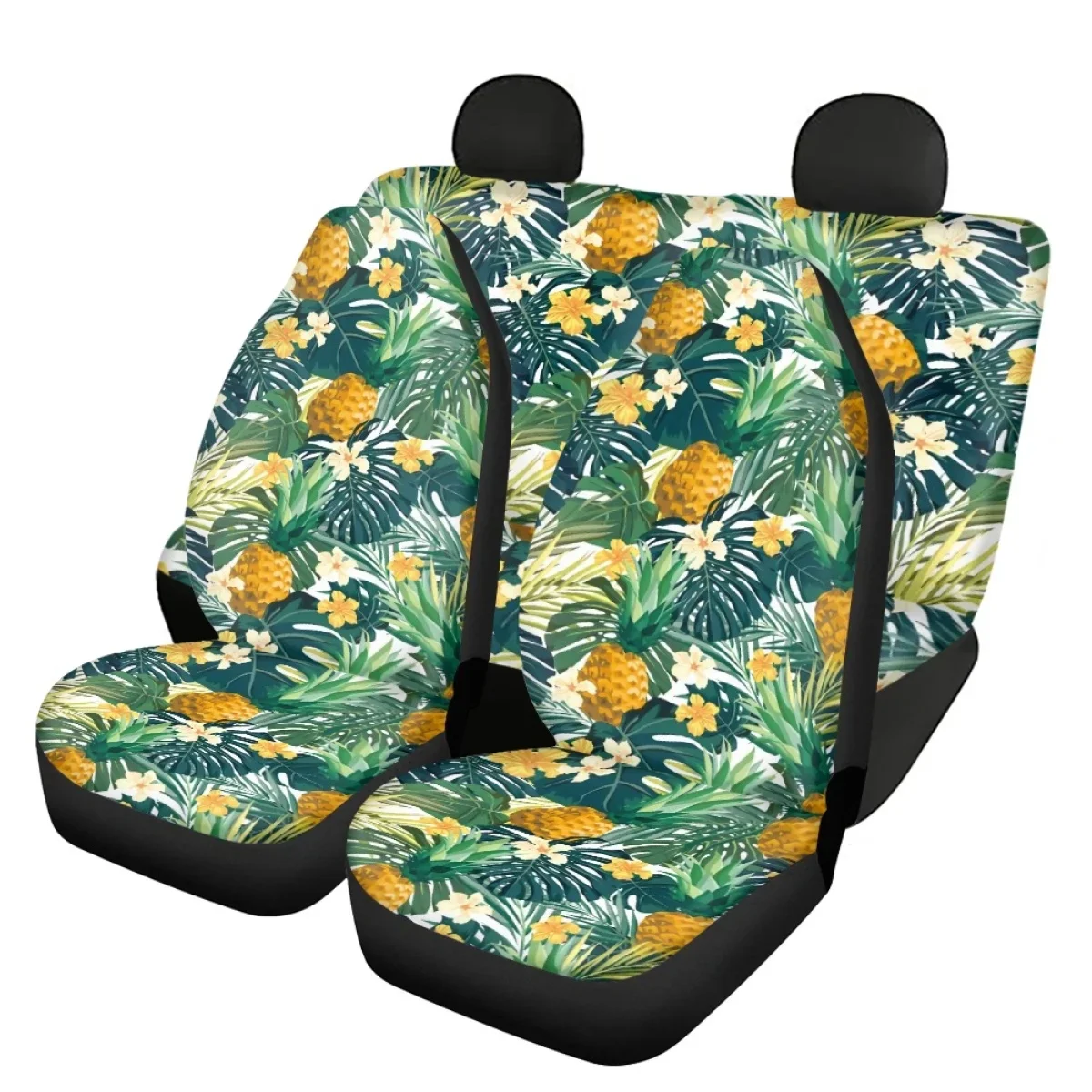 Car Accessories Covers Stylish Tropical Fruit Pineapple Pattern Comfortable Front and Back Vehicle Seat Covers Easy to Clean