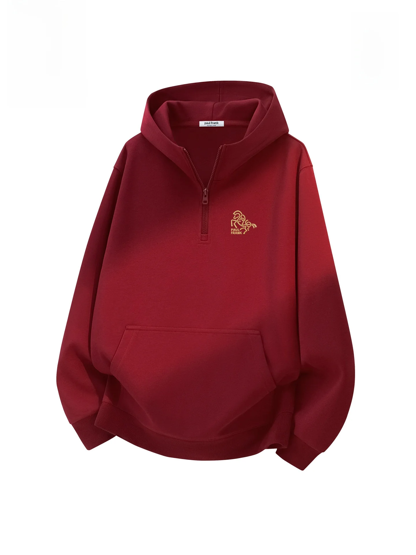 

2026 Year Chinese Zodiac Men's Hoodie Semi-Zipper Red Sweatirt Comfortable Breathable Wear Resistant