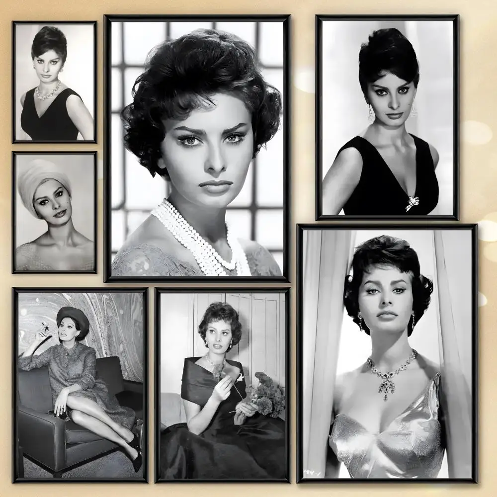 Sophia Loren Poster HD PVC Waterproof Wall Art - Self Adhesive Reusable For Home Office Bar