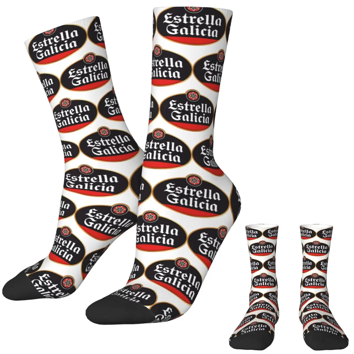 Estrella Galicia Beer Spain Socks Spring Lager Beer Stockings Korean Women Men High Quality Socks Outdoor Anti Sweat Socks