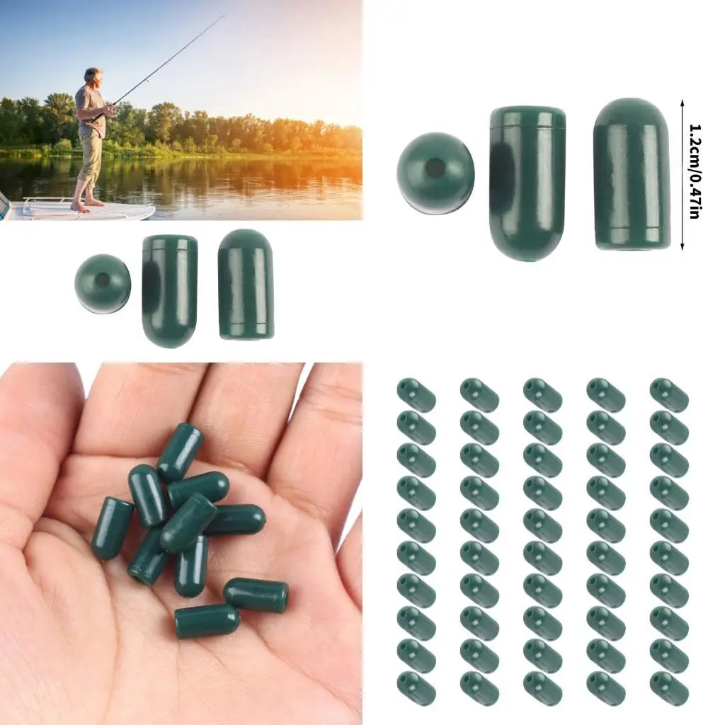 

Y1UC 50pcs Knot Protectors Silicone Buffer Beads Fishing Buffer Beads Stopper Rigs Beads Fishing Accessories