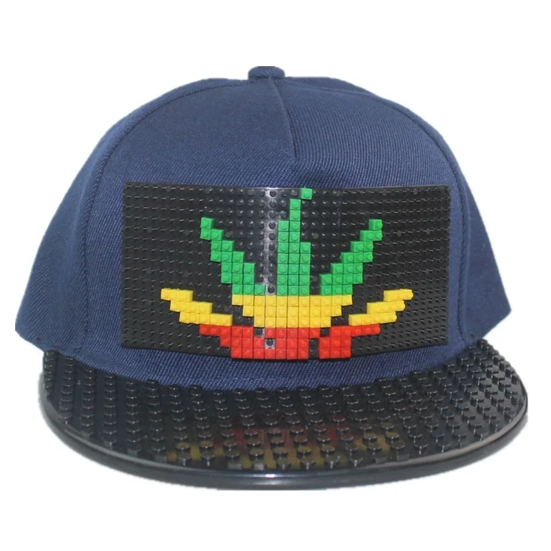 Cartoon Patchwork Baseball Caps DIY Blocks Snapback Hats Hip Hop Hat for Men Women Detachable Pixels Dad Hats Cap Kids Adults