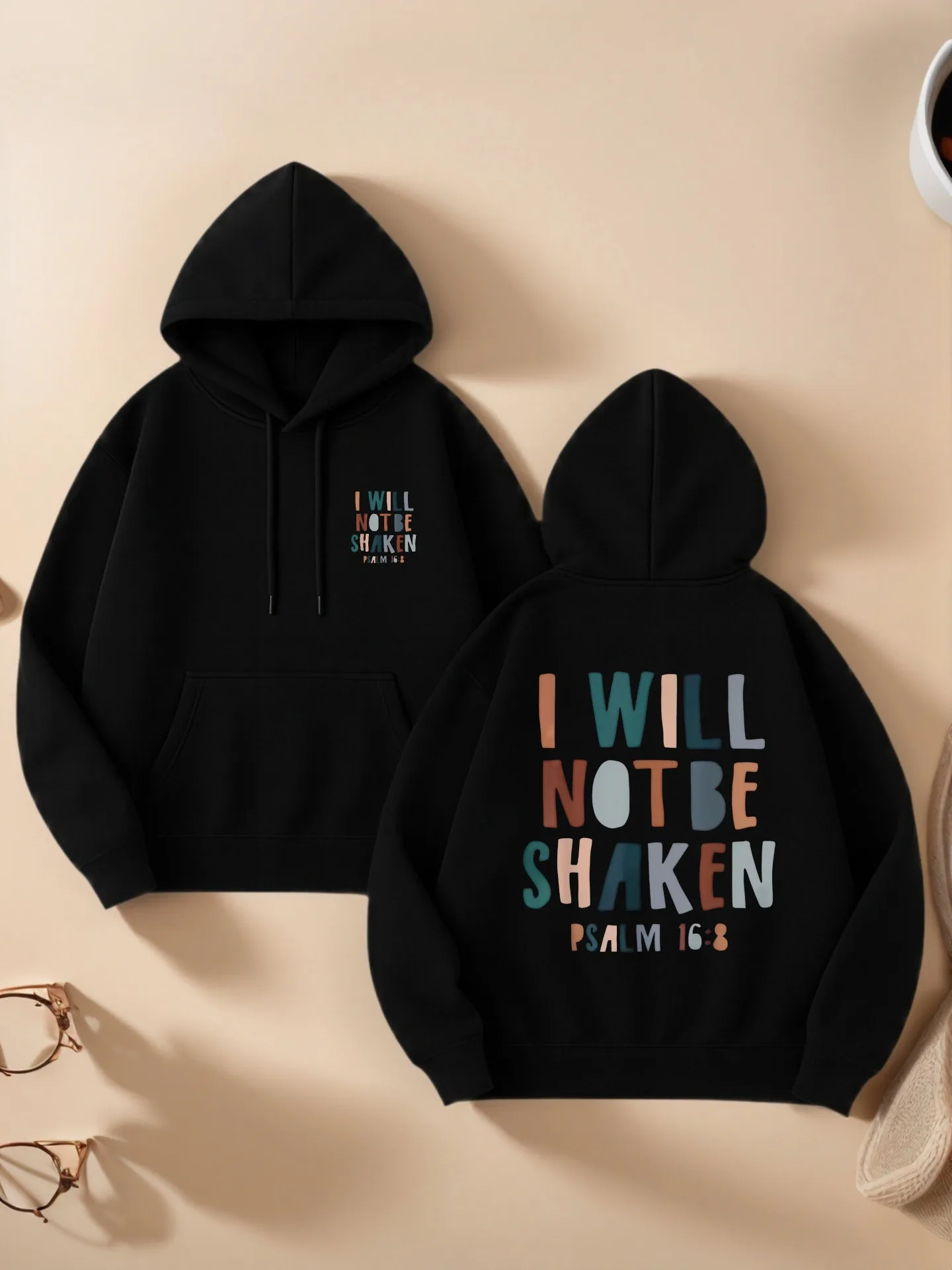 

Graphic Hoodie Women, Letter Print, Casual Aesthetic Design, Cotton Blend, Casual Everyday Wear, For Teens