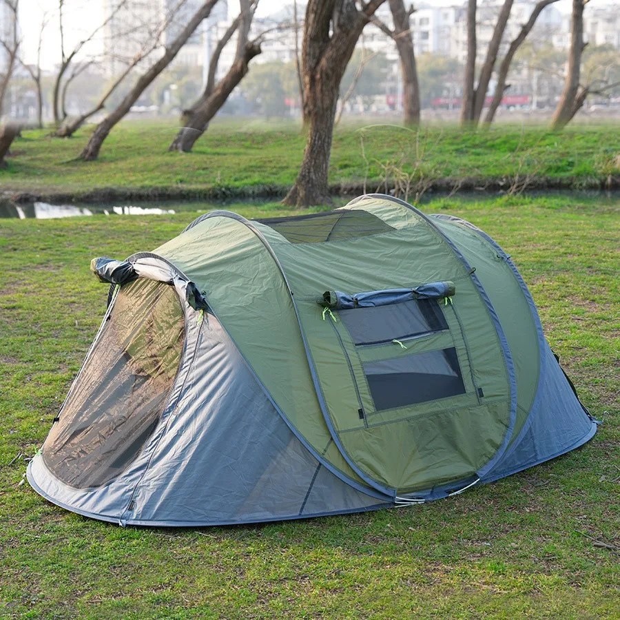 3-4 person single-layer skylight upgrade Rainproof and anti-ho automatic quick-opening camping tent