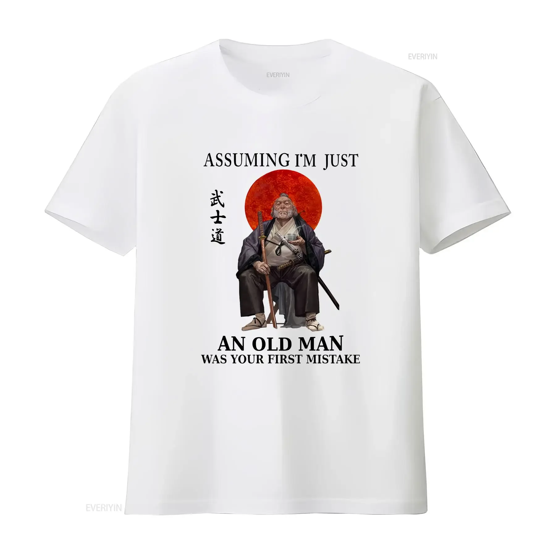 Ronin Assuming I'm Just An Old Man Was Your First Mistake Vintage Men's T Shirt vintage Washed Soft graphic Comfortable