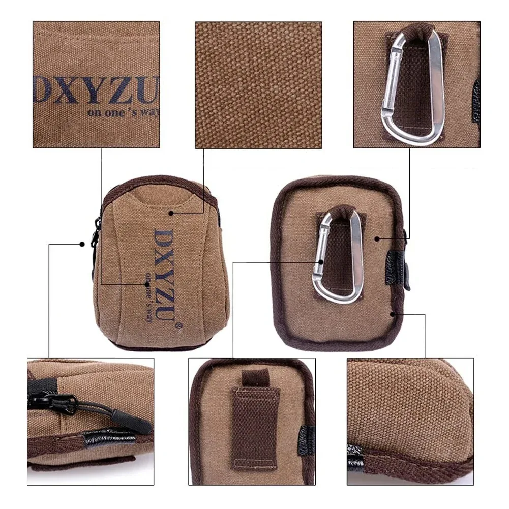 Schleudertasche mit Haken, tragbare Outdoor-Taillentasche aus Segeltuch, Münzgeldbörse, taktische Taschen, Jagd, Sportzubehör für Männer – Detail 3