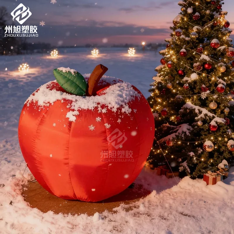 Inflatable Lifelike Red Apple Model Christmas Festive Decoration for Outdoor Malls Celebrations
