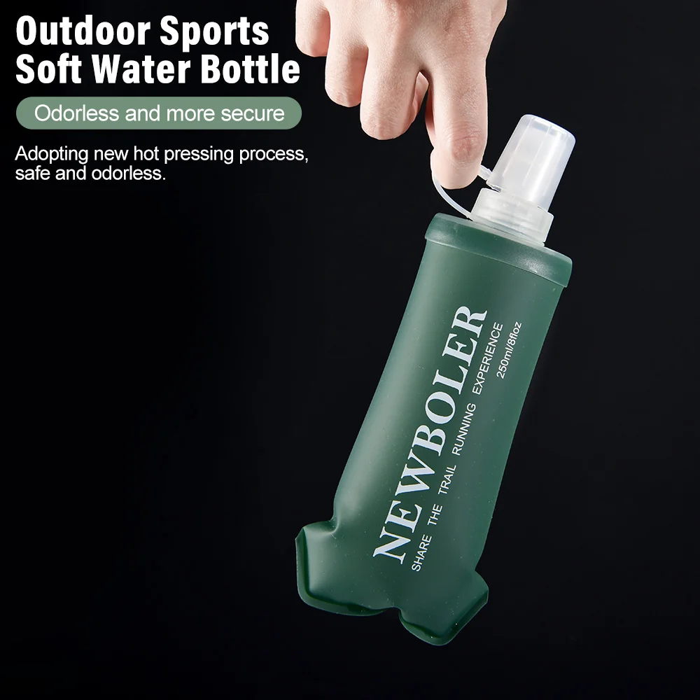 NEWBOLER 150/250/300/500 ml Wasserflasche, TPU, faltbar, weiche Flasche, Outdoor-Sport, Laufen, Camping, Wandern, Reisen, tragbare Wasserflasche – Detail 5