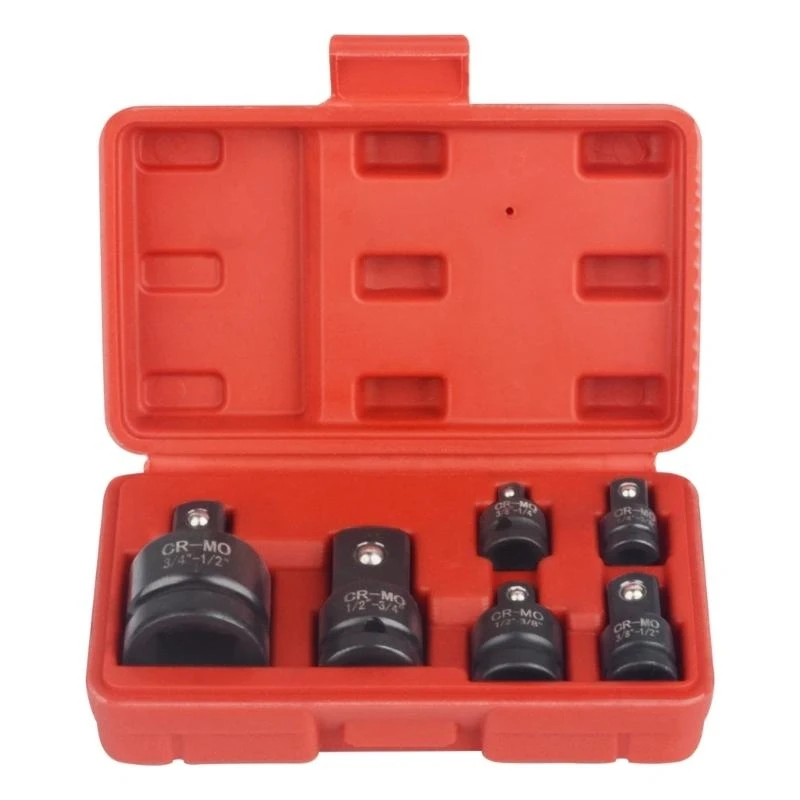 652F Heavy Duty 6 Piece Impact Socket Adapter with Case for Reliable Driver Wrench Size Conversion Socket Reducer Tool