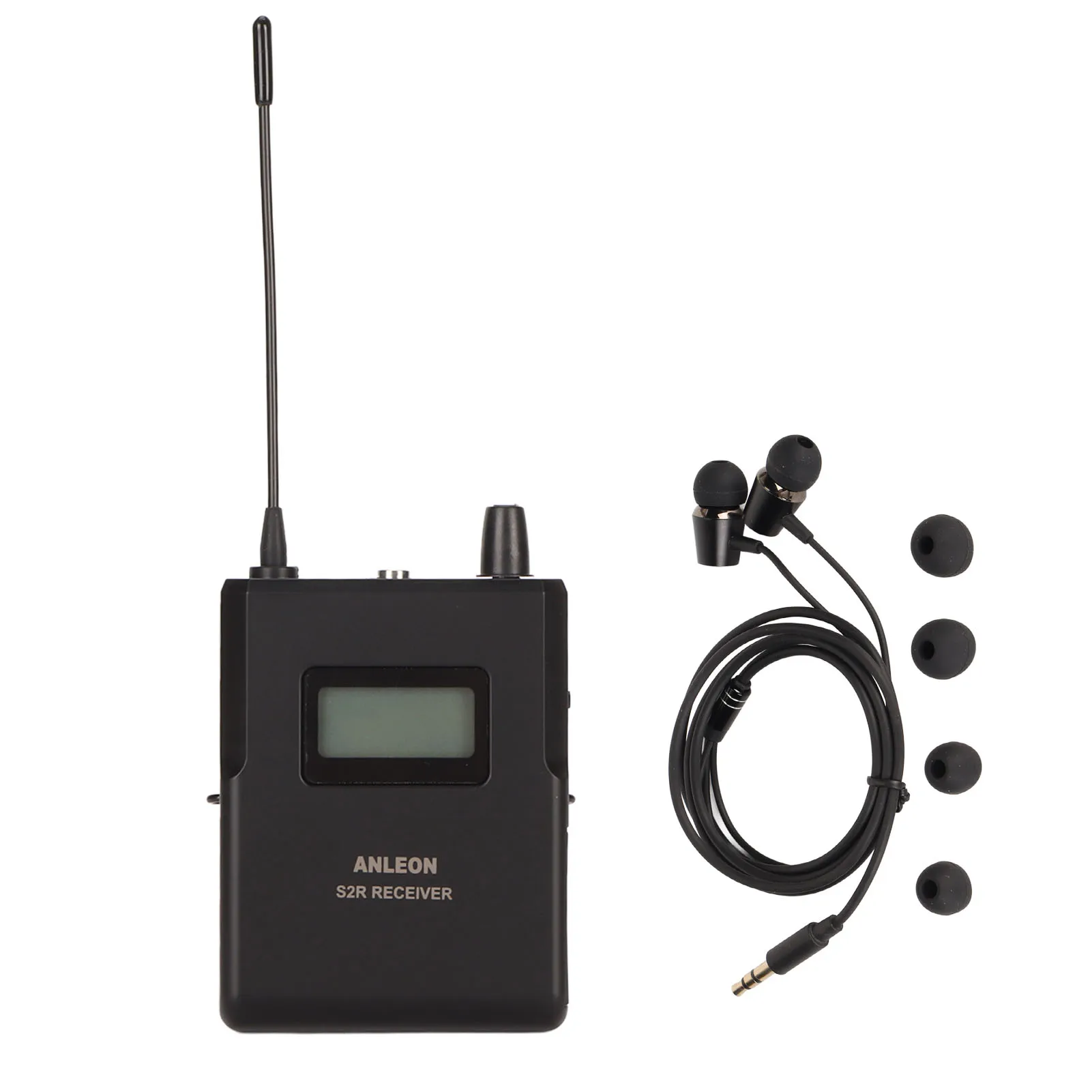 ANLEON S2R Receiver 670‑680 570-590Mhz Stage Monitor Receiver Stable Signal Clear Sound with LCD Screen 1/4 Wavelength Antenna