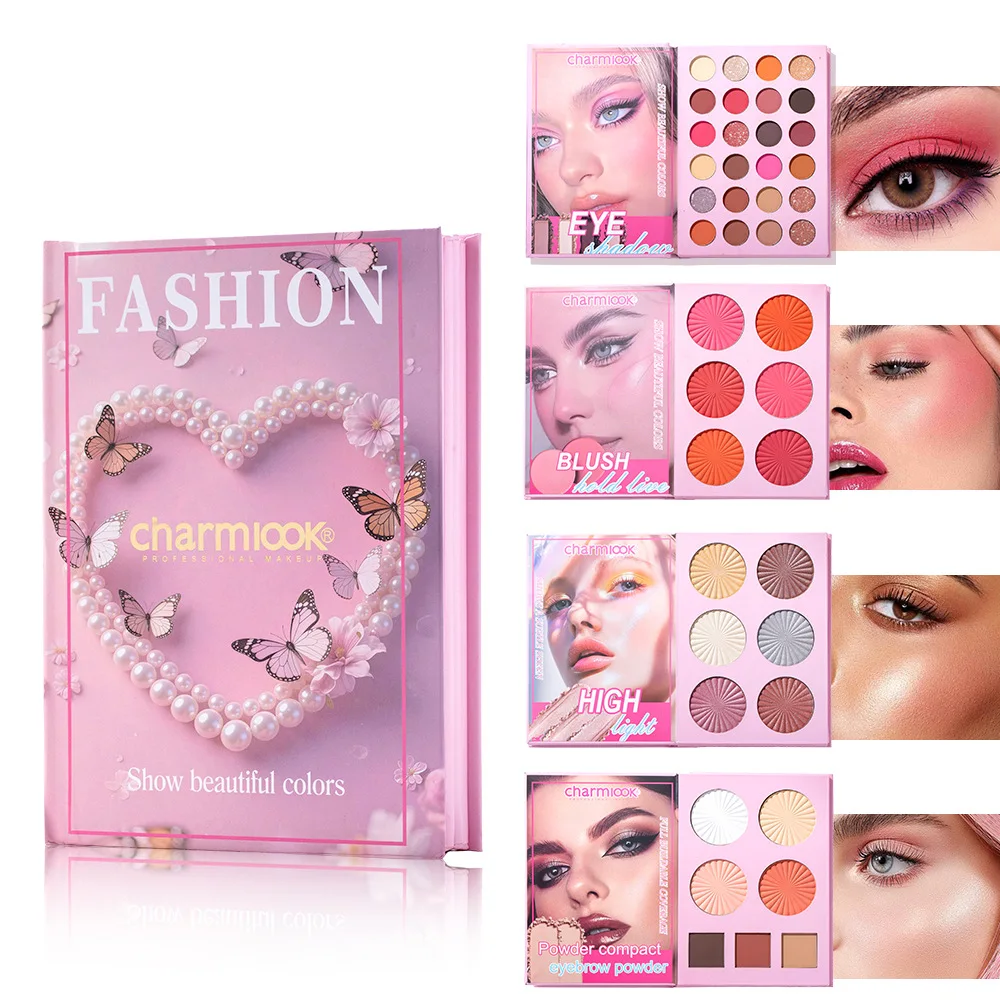 24 Colors Eyeshadow 6 Colors Blush Contour Highlighter Makeup Case Cosmetic Palette Easy Color Rendering Portable Beauty Set
