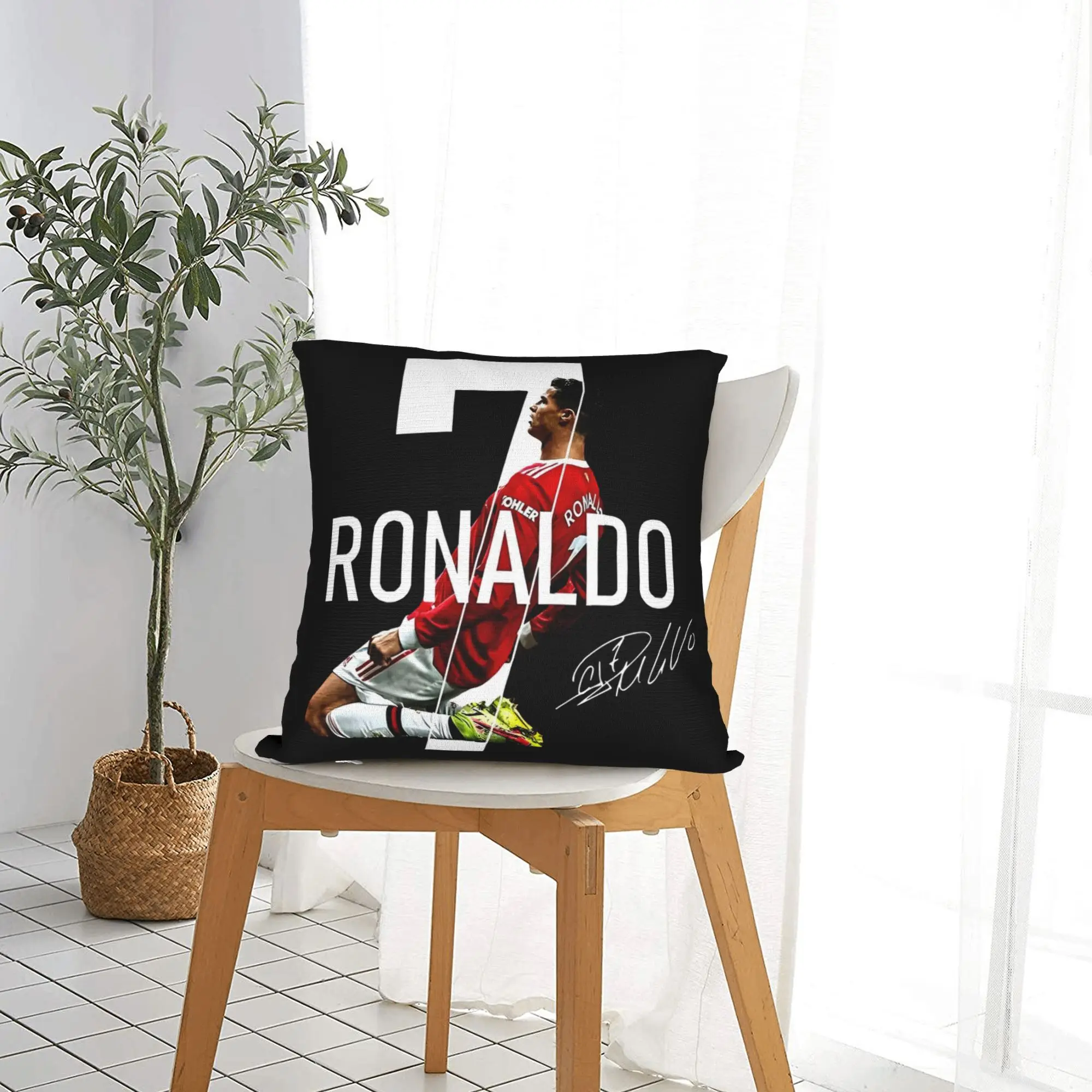 1pc Cristiano Ronaldo CR7 Decorative Pillowcases for Cozy Living Room and Bedroom Soft Machine Washable Cores Not Included