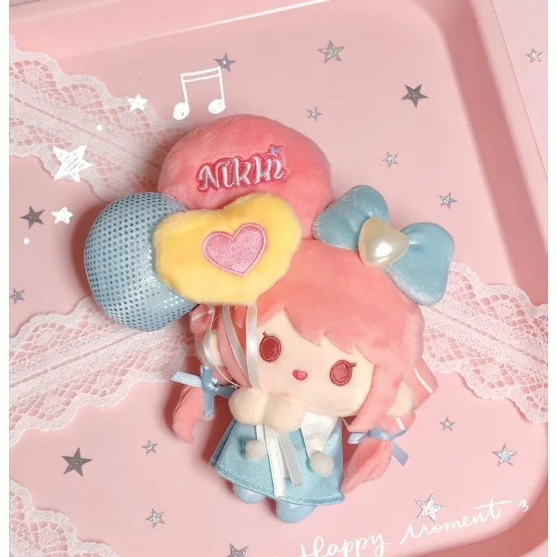 Infinity Nikki Starry Dream Encounter Plush Keychain Chibi Balloon Heart Decor Soft Fluffy Bag Charm for Game Fans Gift