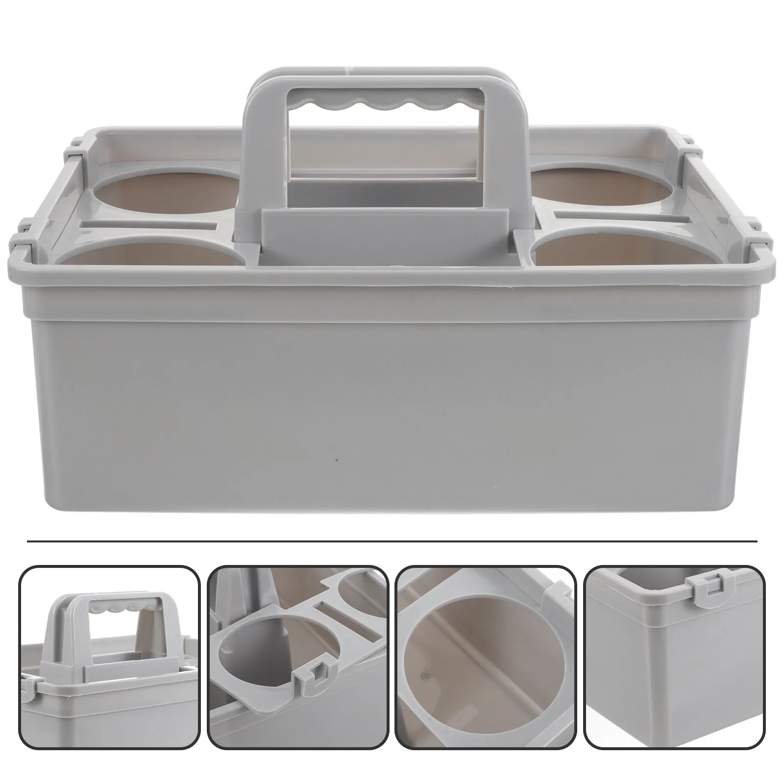 

1 Large Capacity Cleaning Handheld Basket Abs Waterproof Portable Storage Organizer For Household Car Picnic Plastic