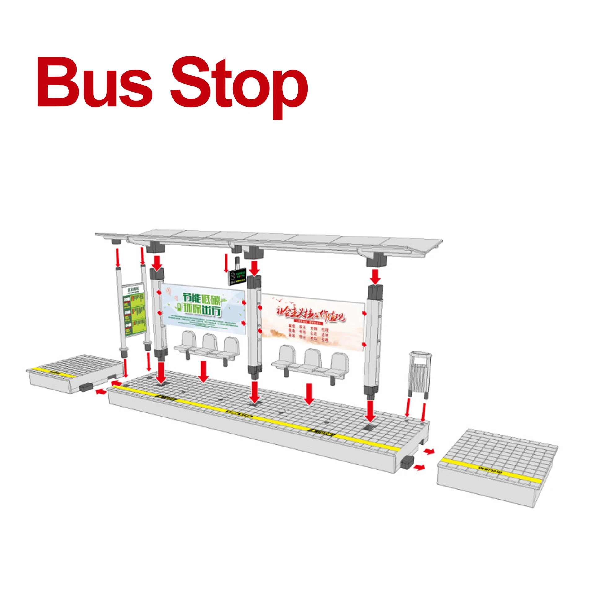 Spoor Transit Platform Verlichting Groot Platform/Schuilplaats/Rail Trein Houten Spoorlijnen Accessoires Speelgoed Voor Kinderen Gift B293