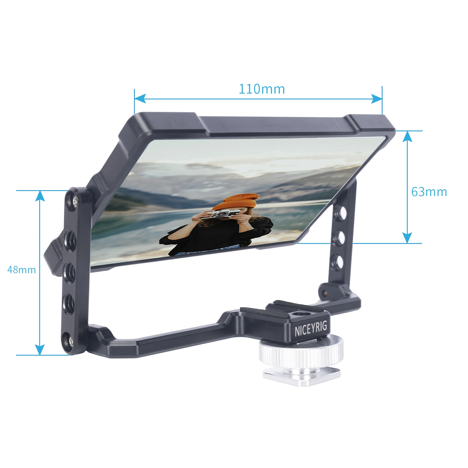 Niceyrig Foldable Selfie Vlog Filmmaking Flip Screen Mirror Monitor for IPhone 14/13/12/11 Pro Max Galaxy S22 HUAWEI Android