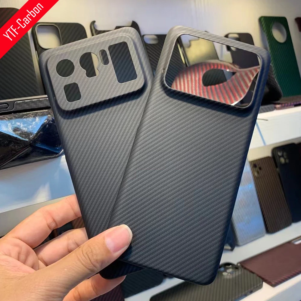 YTF-carbon 600D Carbon fiber case For xiaomi mi11 Aramid fiber Ultra ultra-thin anti-fall business protective case