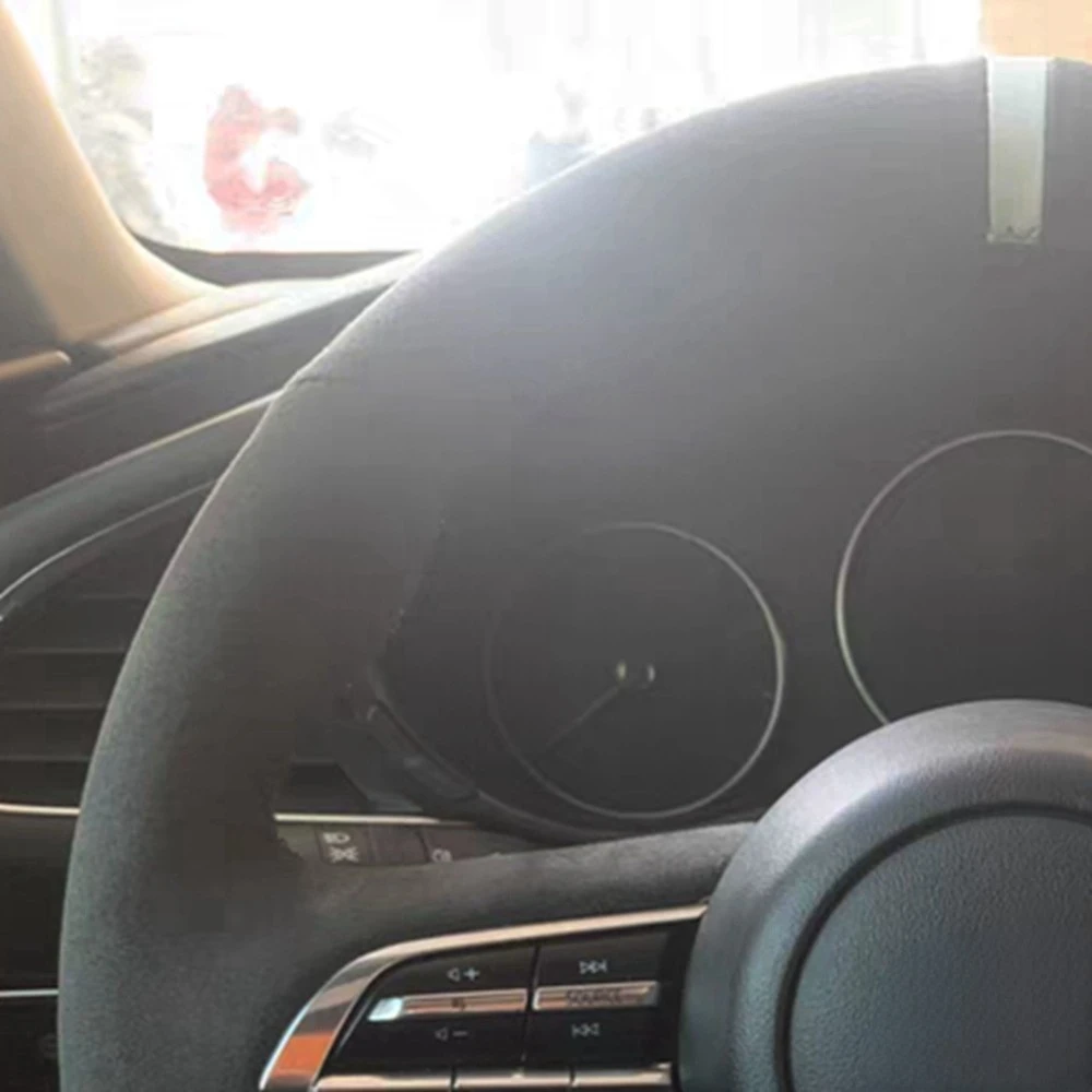 Car Accessories Customized Anti-Slip Suede Braid Car Steering Wheel Cover For Mazda CX-30 CX30 Mazda 3 Axela 2019 2020