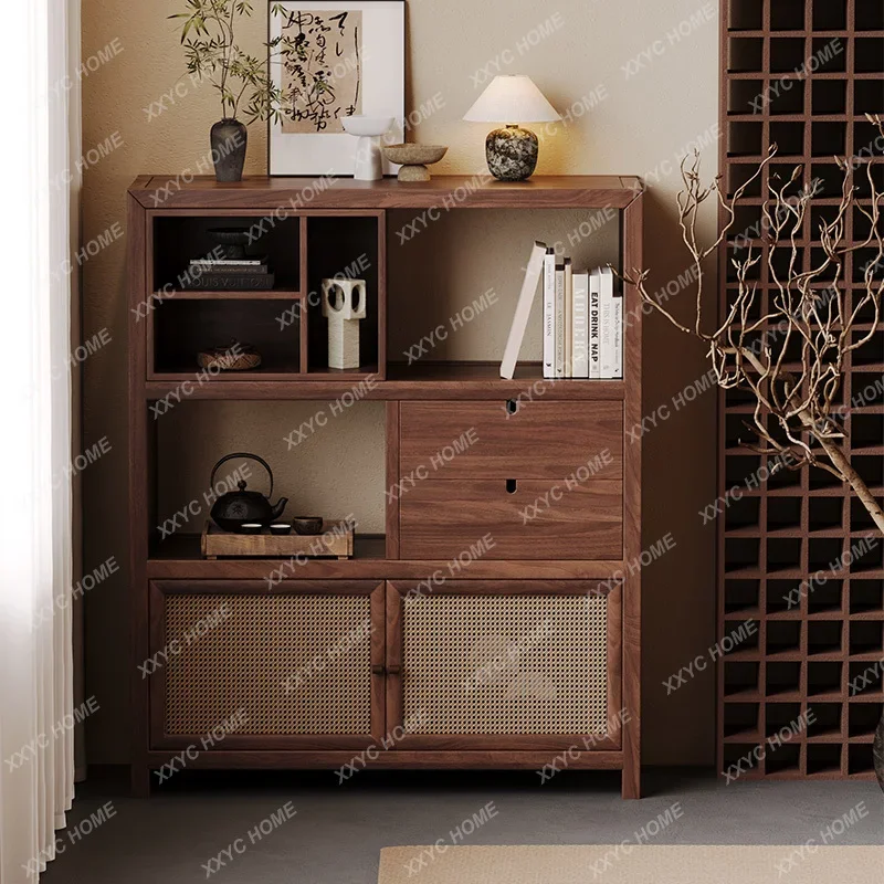 

Шкаф-витрина из черного ореха для гостиной, для хранения вещей