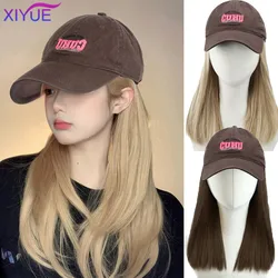 XIYUE Gorro nuevo para niña, cuello de pelo, una pieza, cubierta completa para la cabeza, estilo de malla, rojo, blanco, dorado, gorra de béisbol para mujer, pelo largo y liso