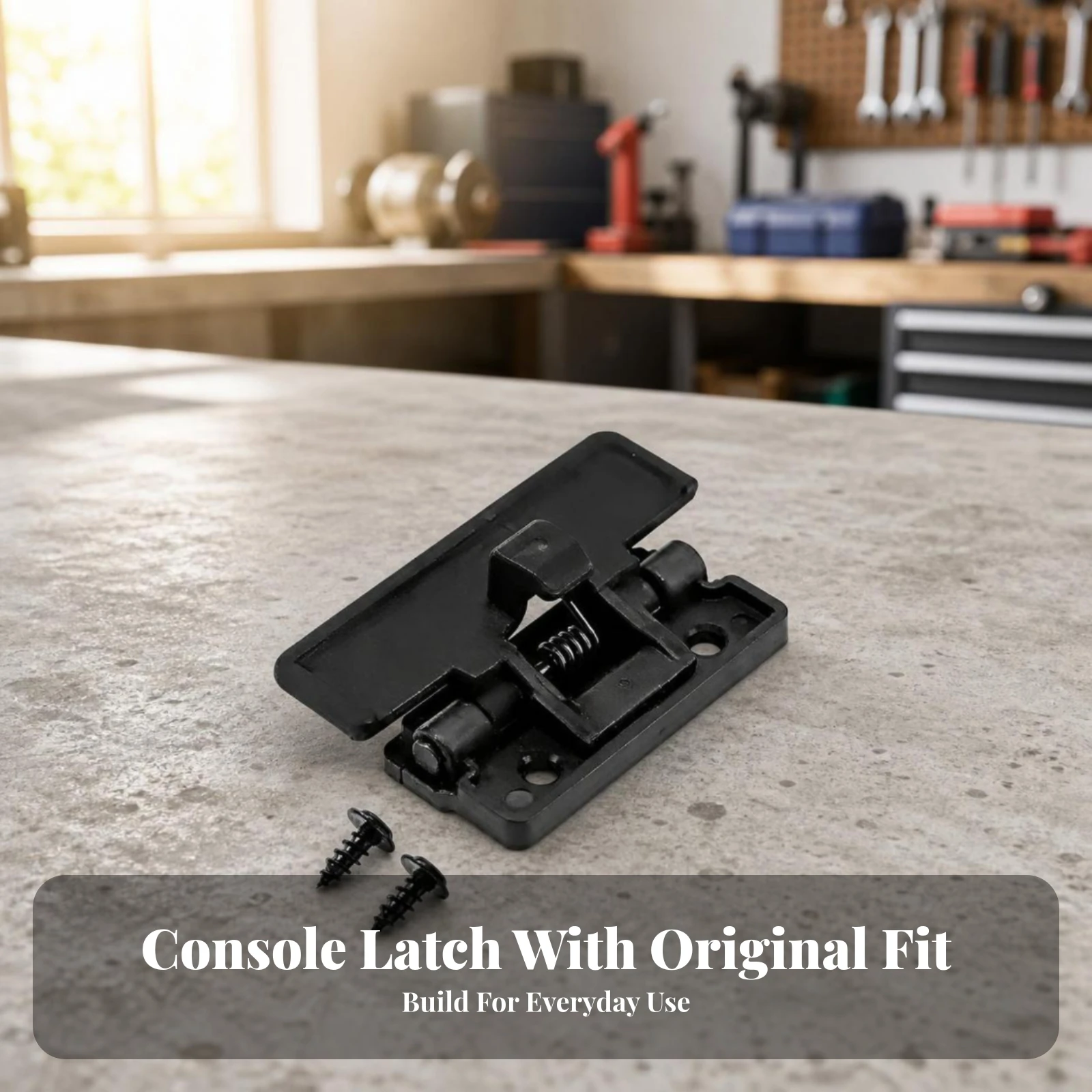 Center Console Armrest Lid Latch with Screws Screw-Mounted Center Console Armrest Lid Latch Hardware Spring-Loaded High Strength