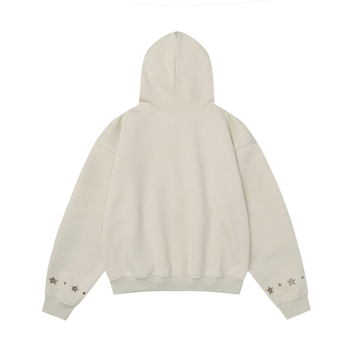 เสื้อฮู้ดวินเทจสไตล์อเมริกันย้อนยุคสำหรับผู้หญิงและผู้ชาย ลายปักดาว ดีไซน์เว้าหลวม ทรงหลวม สไตล์สตรีทแวร์สำหรับคู่รัก