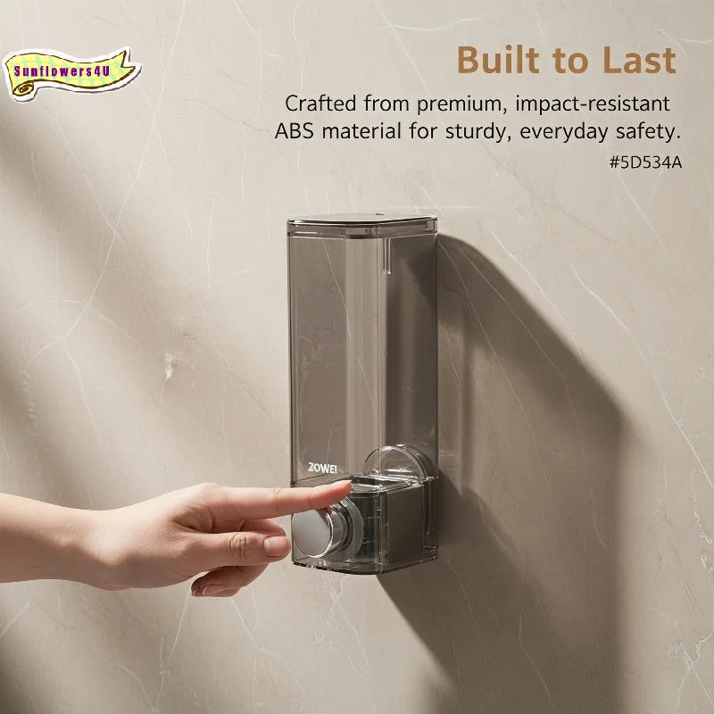 Transparent Wall-Mounted Hand Sanitizer Dispenser Easy Clean No-Drill Liquid Soap Container for Household Bathroom