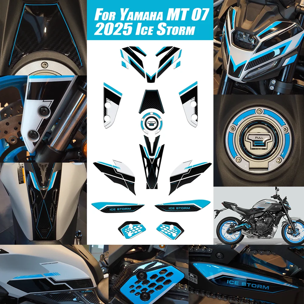 

FOR YAMAHA MTO72025 ICE STORM Motorcycle Accessories Waterproof Protective Sticker 3D Epoxy Resin Protective Sticker
