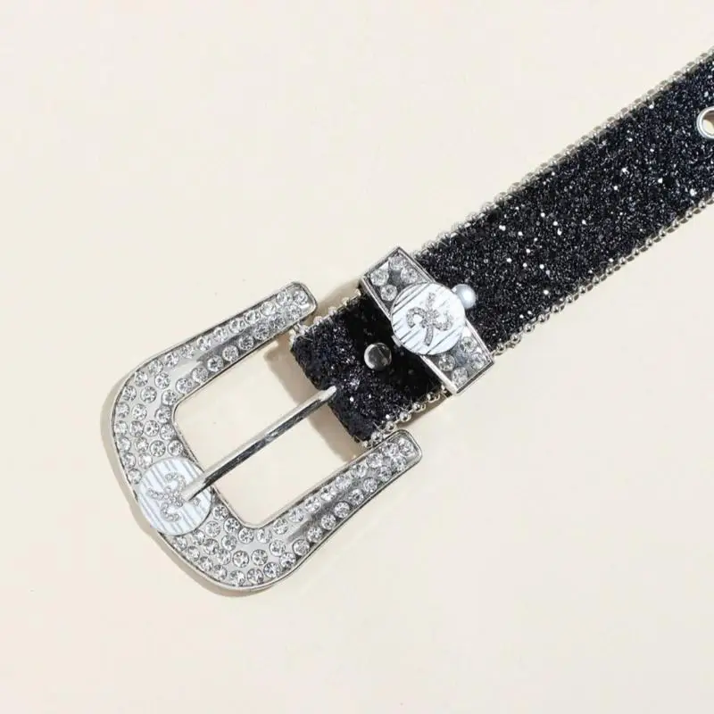 

39BB Elegant Rhinestones Belt for Adult Sequined Waist Belt All Matching Glittering Beaded Trim Belt Vintage Pants Shorts Belt