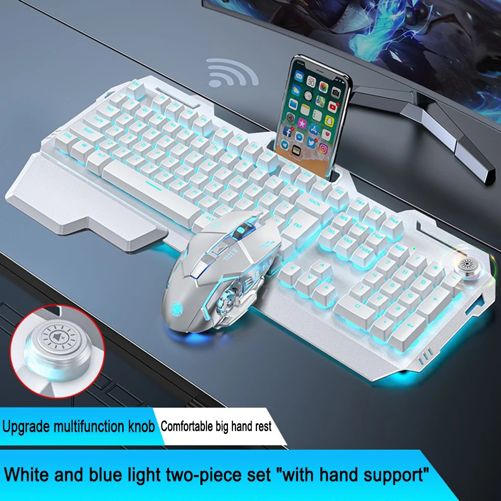 Imagem -05 - Conjunto de Teclado e Mouse sem Fio com Fio Jogo Retro Toque Mecânico Computador Portátil Retroiluminação Recarregável Universal Gx810 2.4g