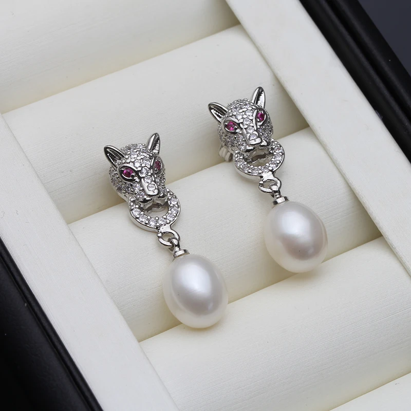 

1 pair Genuine Natural Freshwater Pearl Earrings Woman,925 Silver Grey Pearl Earring Wife Brithday Gift White Pink Wedding