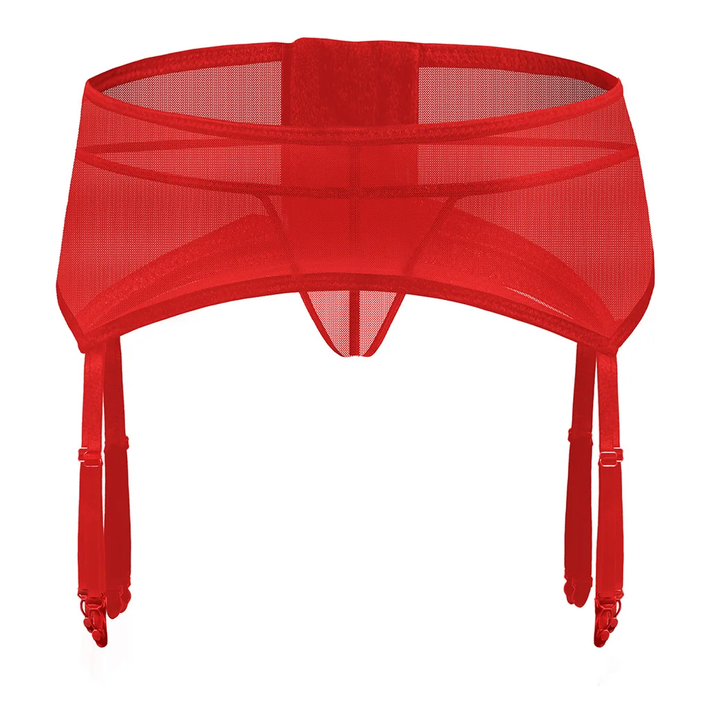 Men's Sheer Mesh Waistband & Thong Set, Sexy Garter Lingerie