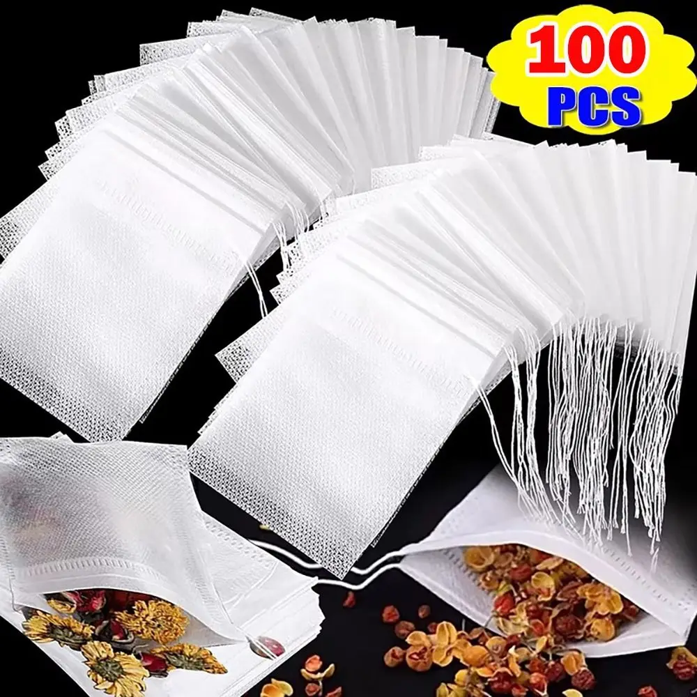 

New Drawstring Disposable Tea Bags Food Grade Non-woven Fabric Tea Infuser Seal Filter Mesh Bag