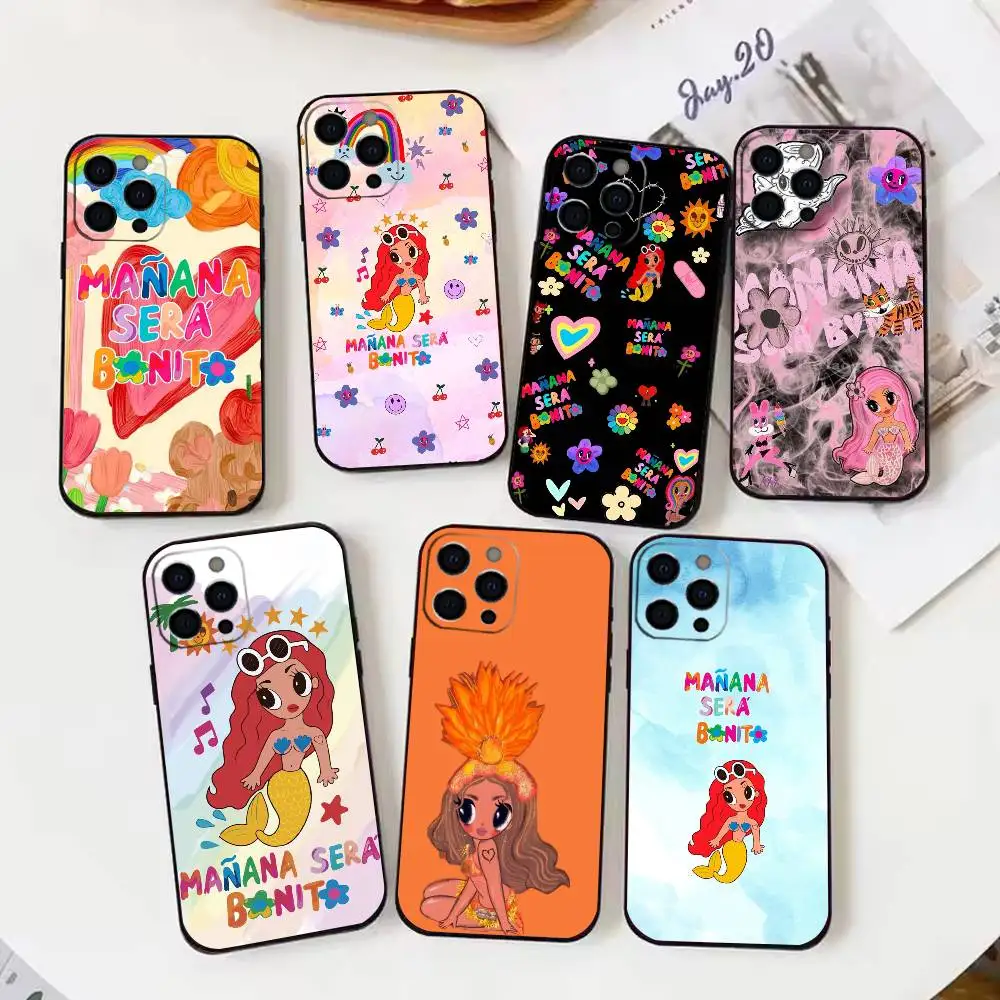 

Cheerful Color Icon Manana Sera Bonito Phone Case For iPhone 17,16,15,14,13,12,11 X XR Plus,Soft Silicone Black Cover
