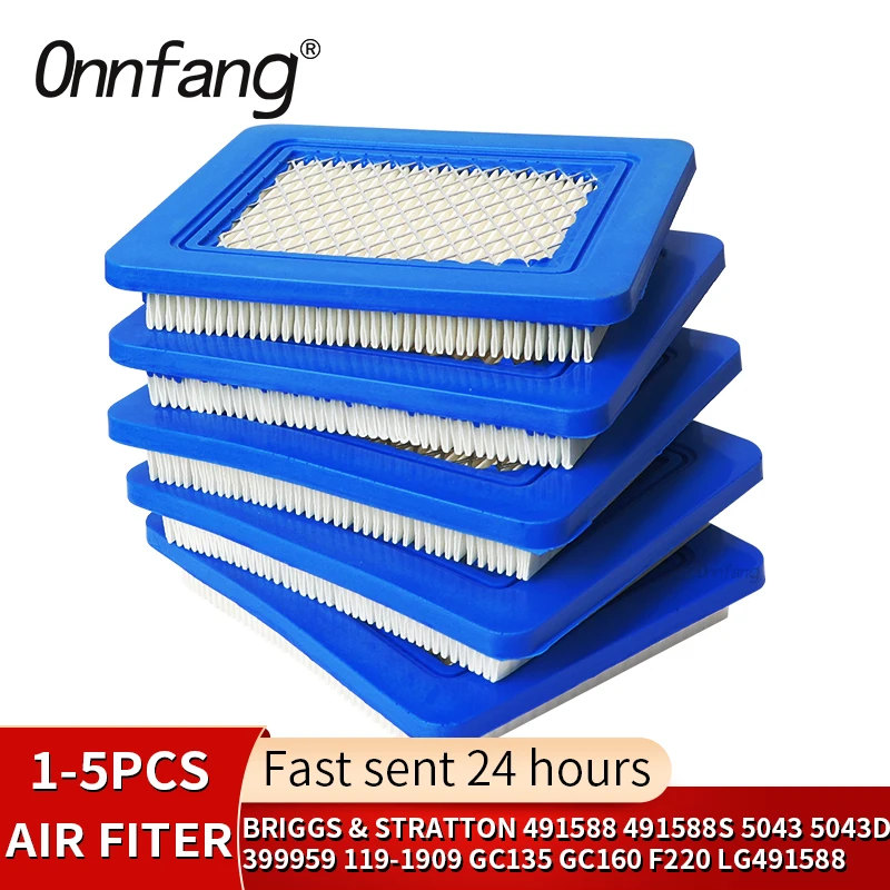 Onnfang Air Filter Lawn Mower Filters for Briggs & Stratton 491588 491588S 399959 Cartridge Replacement Mowers Parts Accessories