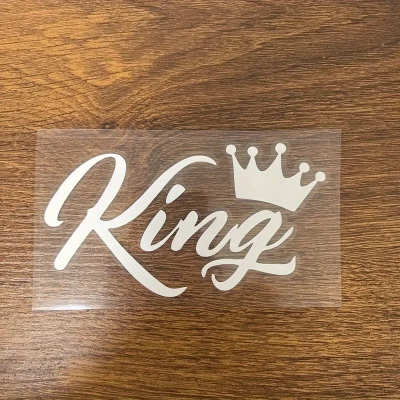 1PC "King with Crown" Car Motorcycle Sticker, Stylish Decal for Vehicle Exterior Personalization & Royal Style