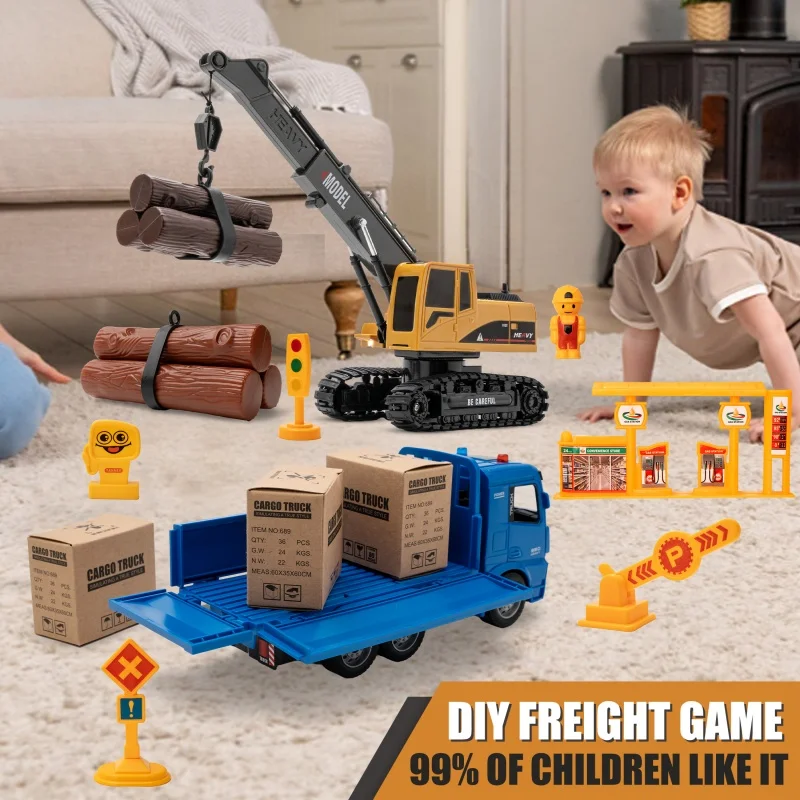 New Children RC Car Remote Control Car Toys For Boys Radio Control Excavator Dump Truck Bulldozer Electric Car Kids Toys Gifts