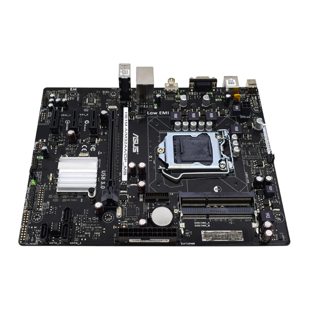 Imagem -04 - Placa-mãe Asus-h61m-a M32aa 1155 Ddr3 8gb 1333mhz Chipconjunto Intel H61 Usb 2.0 Sata2 Vga Dvi Pci-e Slot X16